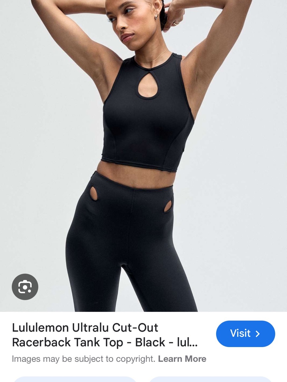 lululemon athletica Black Cut-Out Racerback Tank